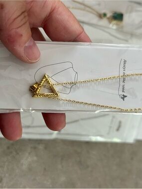 4/$50 Gold Triangle Pendant Necklace -